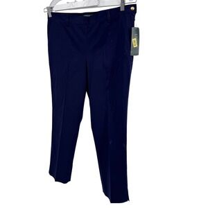 Lauren Ralph Lauren Pants 12 Petite Navy Blue Straight LegTrousers‎ NEW